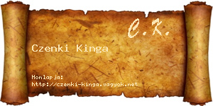 Czenki Kinga névjegykártya